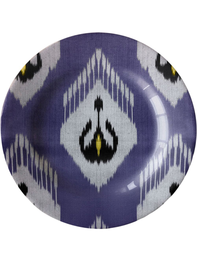 Les-ottomans Ikat Ceramic Plate (19cm) In Purple