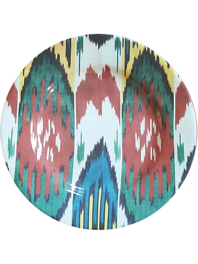 Les-ottomans Ikat Ceramic Plate (28cm) In White