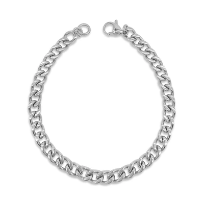 Adornia 7mm Cuban Chain Bracelet In Silver