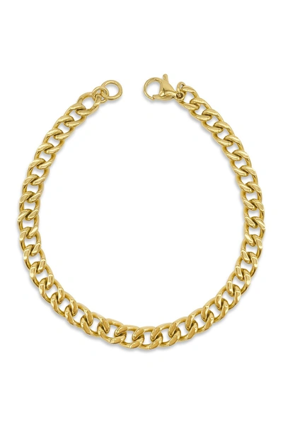 Adornia 7mm Cuban Chain Bracelet In Yellow