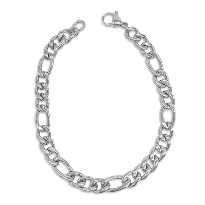 Adornia 7mm Figaro Chain Bracelet In Silver