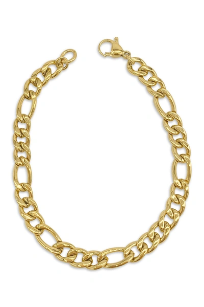 Adornia 7mm Figaro Chain Bracelet In Yellow