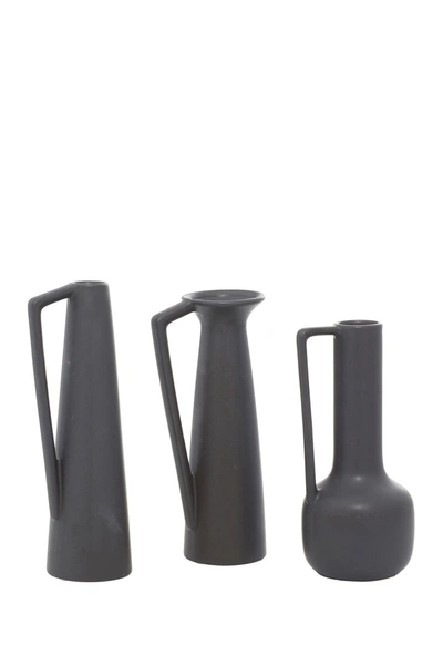 Willow Row Dark Grey Ceramic Modern Vase
