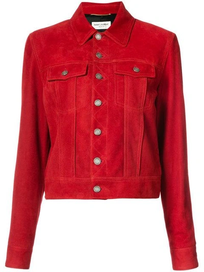 Saint Laurent Classic Leather Jacket In Red