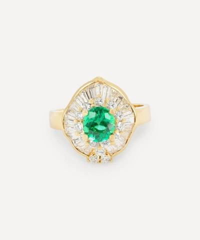 Kojis 18ct Gold Emerald And Diamond Ballerina Ring