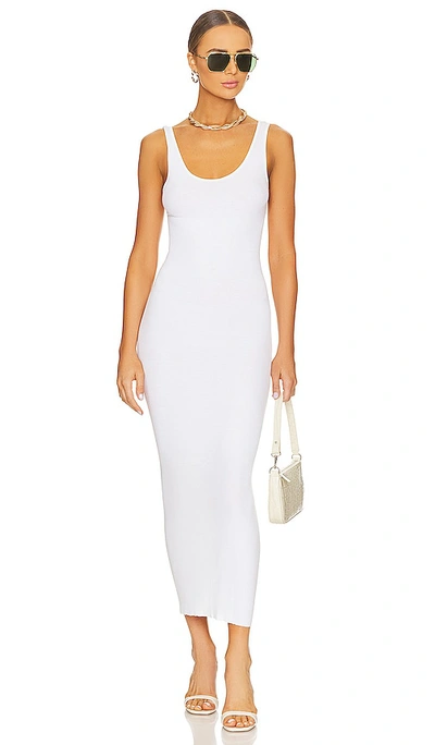 Enza Costa Silk Rib Ankle Length Tank Dress In White