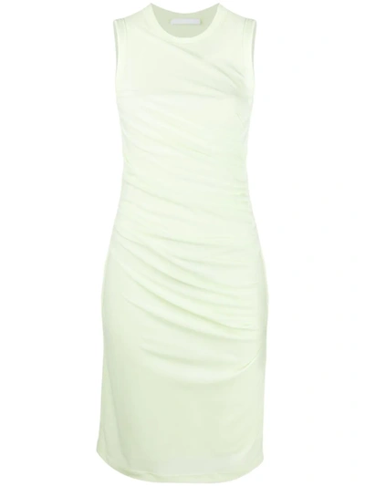 Helmut Lang Sleeveless Ruched Dress In Elctrc Ylw