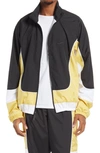 Nike Throwback Recycled Basketball Jacket In Black/saturn Gold/white