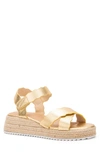 Olivia Miller Women's Trinity Scalloped Espadrille Wedge Sandals Women's Shoes In Gold-tone