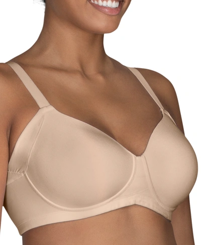 Vanity Fair Women's Beauty Back Full Figure Wirefree Extended Side And Back Smoother Bra 71267 In Damask Neutral (nude )
