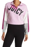 Juicy Couture Colorblock Half-zip Pullover Sweatshirt In Wild Orchid Ocmbo