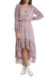 1.state Woodland Floral Long Sleeve Dress In Silky Snake