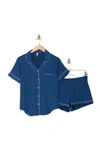 Flora By Flora Nikrooz Annie Shirt & Shorts 2-piece Pajama Set In Navy