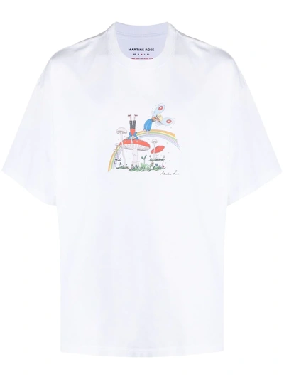 Martine Rose White Oversized Mushroom Brittle T-shirt