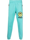 Barrow Smiley Print Track Pants In Blue