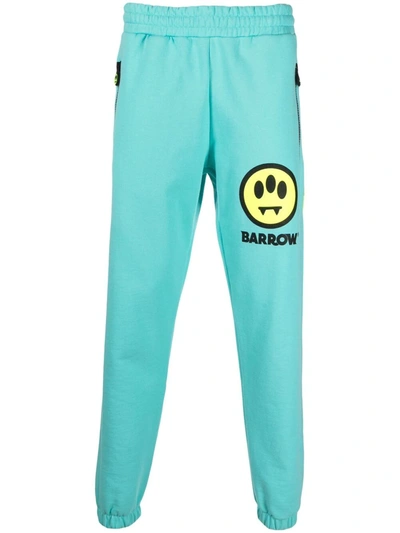 Barrow Smiley Print Track Pants In Blue