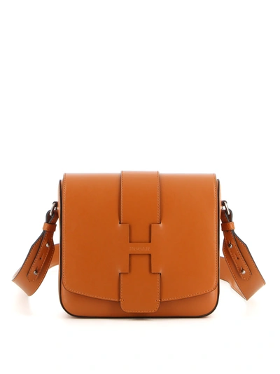 Hogan Smooth Leather Crossbody Bag In Brown