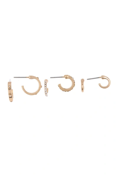 Melrose And Market Huggie Hoop Earrings In Clear- Gold