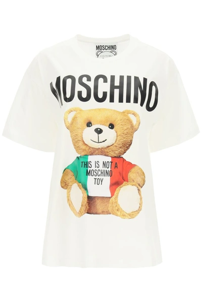Moschino Italian Teddy Bear T In White