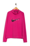 Nike Swoosh Half Zip Mid Layer Top In Pink