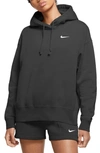 Nike Sportswear Essential Fleece Hoodie In Black/ White