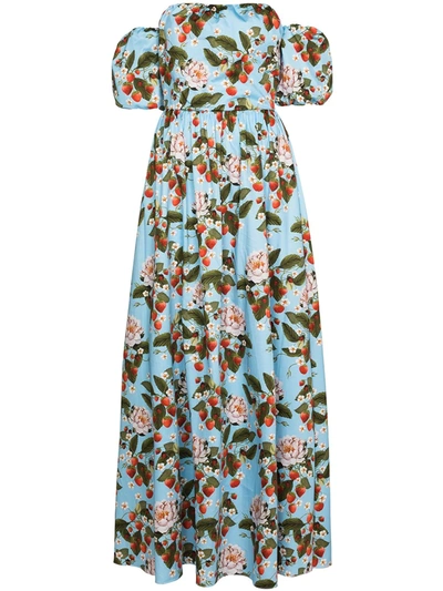 Borgo De Nor Juliet Bardot Off-shoulder Maxi Dress In Blue