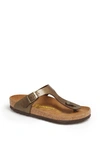 Birkenstock Gizeh Birko-flor Flip Flop In Brown Metallic