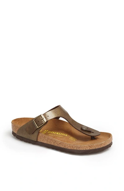 Birkenstock Gizeh Birko-flor Flip Flop In Brown Metallic