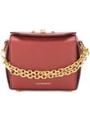 Alexander Mcqueen Grained Leather Shoulder Box Bag In Pink