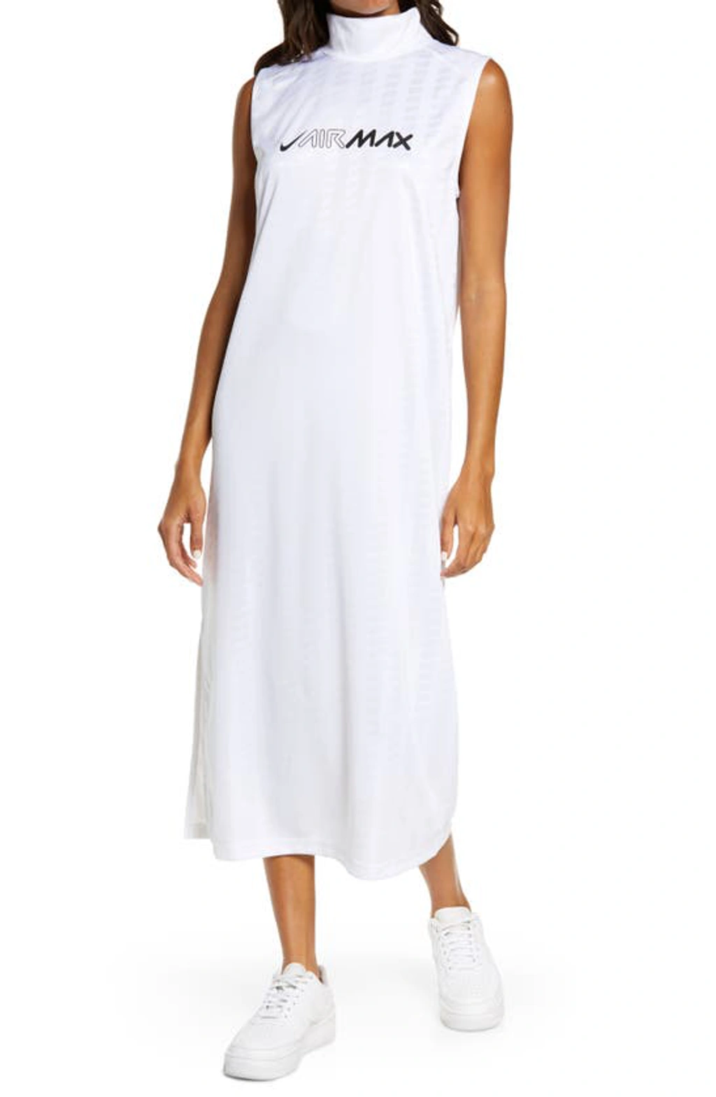 Nike Air Max Day Maxi Dress In White In White/ White/ Black | ModeSens