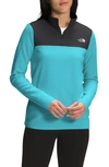 The North Face Glacier Half Zip Jacket In Maui Blue/tnf Black