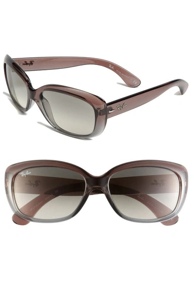 Ray Ban Ray-ban Jackie 58mm Rectangular Sunglasses In Light Brown