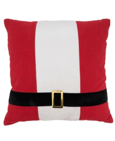 Saro Lifestyle Santa's Belt Decorative Pillow, 18" X 18" In Red