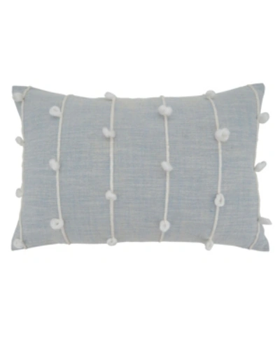 Saro Lifestyle Knotted Line Decorative Pillow, 16" X 24" In Light Blue
