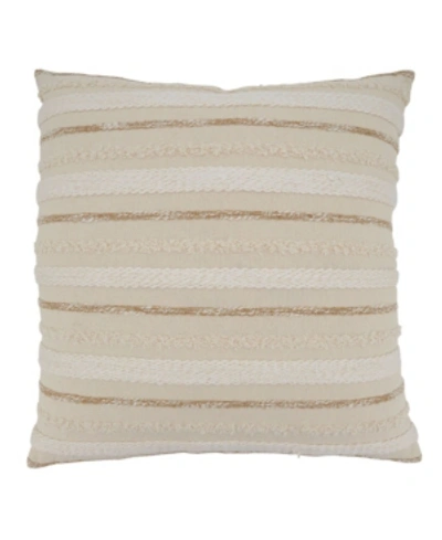Saro Lifestyle Striped Woven Decorative Pillow, 22" X 22" In Natural