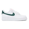 Nike White & Green Air Force 1 '07 Sneakers In 163 White/d