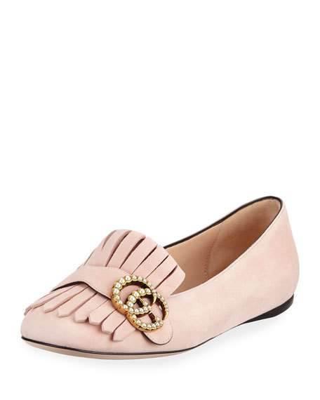 gucci marmont suede flats
