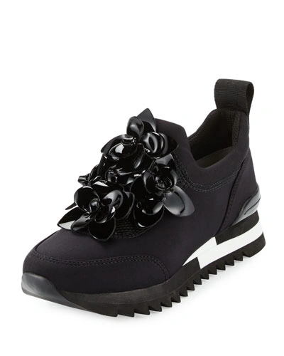 Tory Burch Blossom Neoprene Sneaker, Black | ModeSens