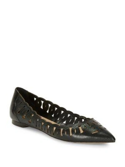 Karl Lagerfeld Nash Leather Flats In Black