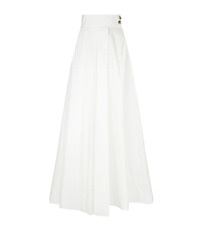 A.w.a.k.e. Knife Pleat Cotton Maxi Skirt In White