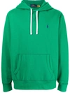 Polo Ralph Lauren Embroidered-logo Pullover Hoodie In Billiard Green