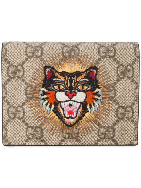 Mold Lærerens dag Slagter Gucci Angry Cat Patch Gg Supreme Wallet, Taupe | ModeSens