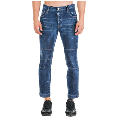 Dsquared2 Panelled Cropped Jeans In Navy
