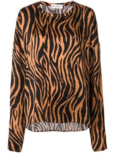 Faith Connexion Tiger Print Longsleeved Blouse - Black