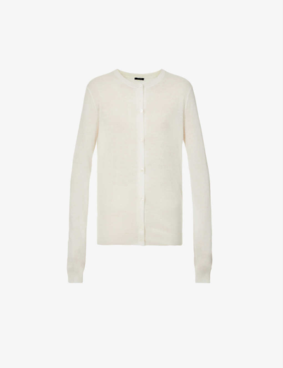 Joseph Cashair Round-neck Cashmere Cardigan In Ivory