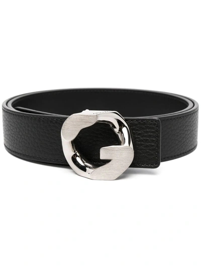 Givenchy Deerskin G Chain Buckle Leather Belt In Black