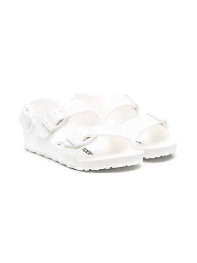 Birkenstock Kids' Milano Buckle-fastening Sandals In White/white