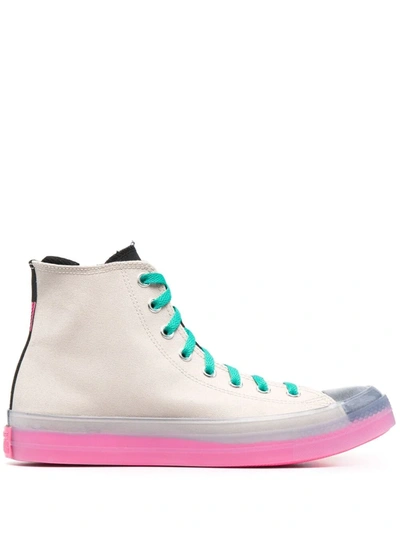 Converse Chuck 70 Digital Terrain Cx Hi Sneakers In String/hyper Pink/black
