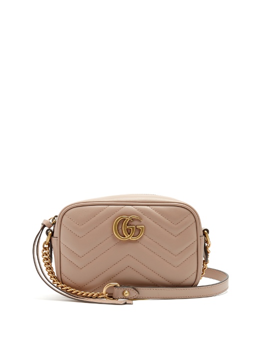 Gucci Gg Marmont Mini Quilted-leather Cross-body Bag In Rose-beige ...