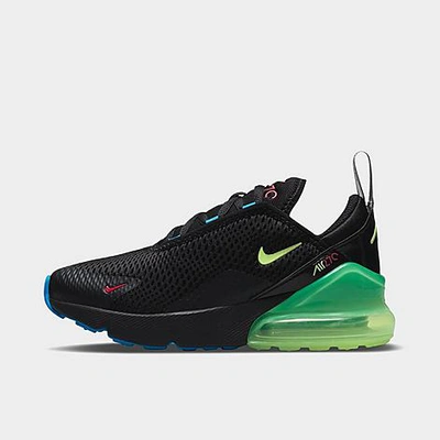 Nike Kids' Big Boys Air Max 270 Casual Sneakers From Finish Line In Black/ghost Green-light Photo Blue